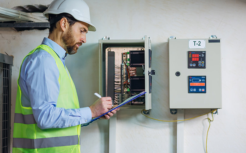Lifestyle Electrician working on a panel